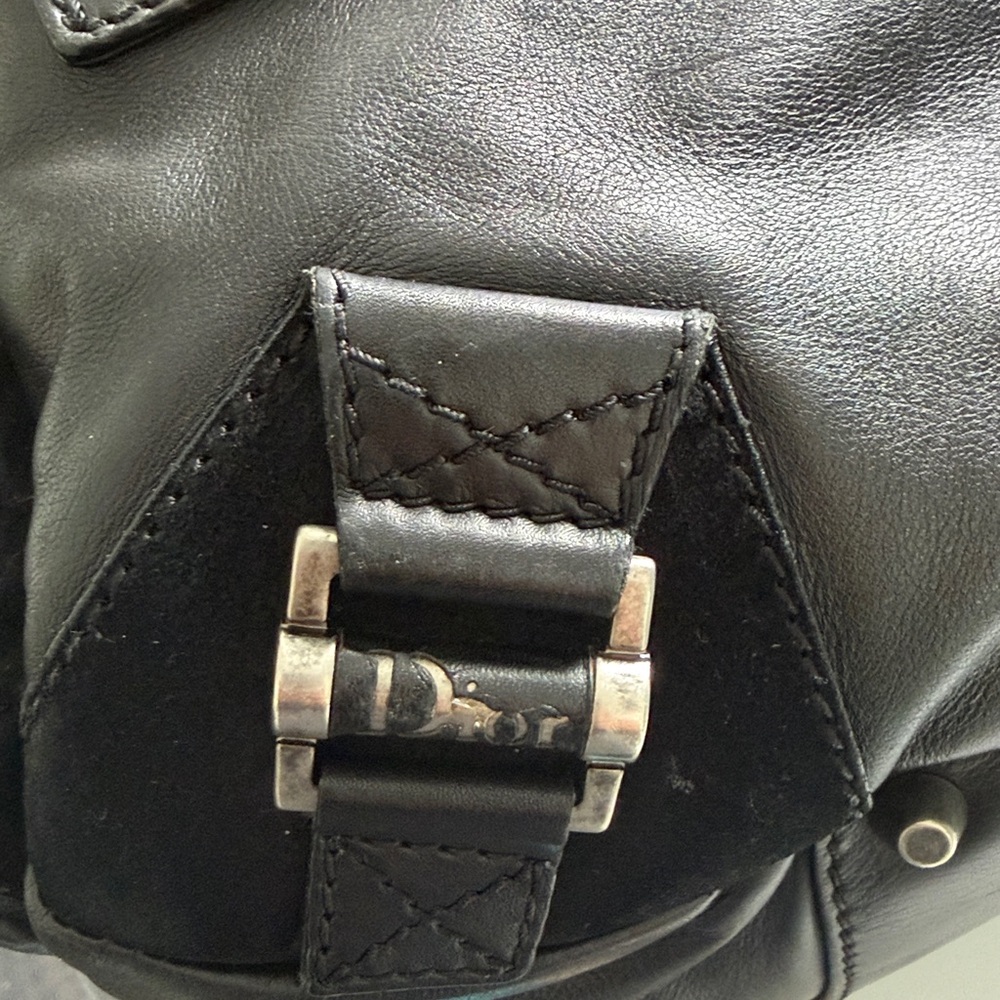 Dior Cannage Rebelle Leather and Suede Satchel Handbag - Picture 9 of 14